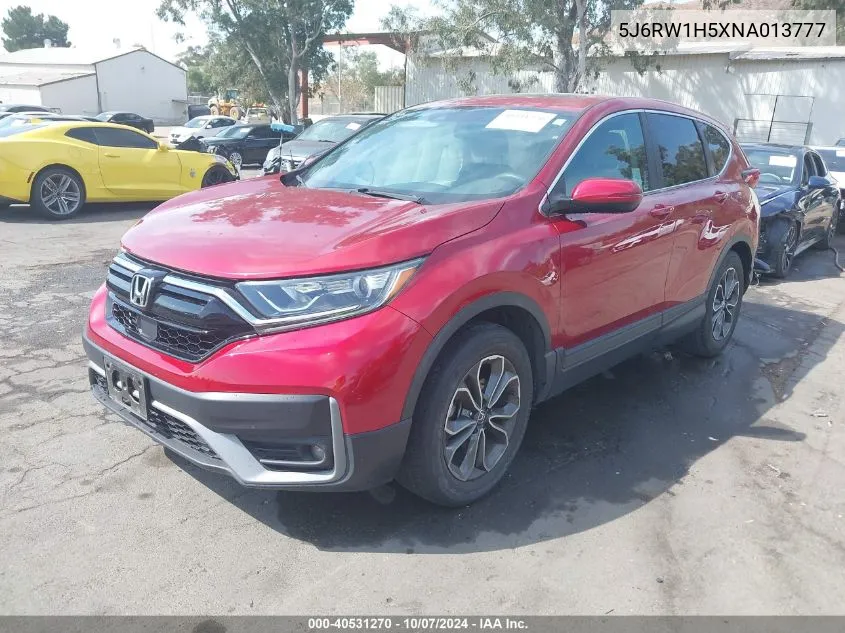 2022 Honda Cr-V Ex VIN: 5J6RW1H5XNA013777 Lot: 40531270