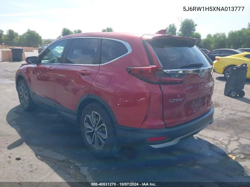 2022 Honda Cr-V Ex VIN: 5J6RW1H5XNA013777 Lot: 40531270