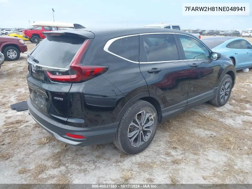 2022 Honda Cr-V Awd Ex-L VIN: 7FARW2H81NE048941 Lot: 40537583