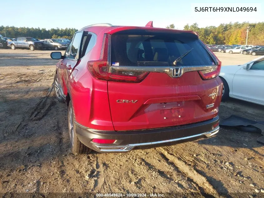 2022 Honda Cr-V Touring VIN: 5J6RT6H9XNL049694 Lot: 40549628