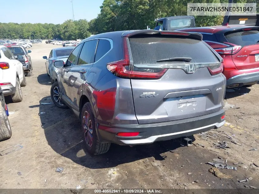 2022 Honda Cr-V Ex VIN: 7FARW2H55NE051847 Lot: 40552941