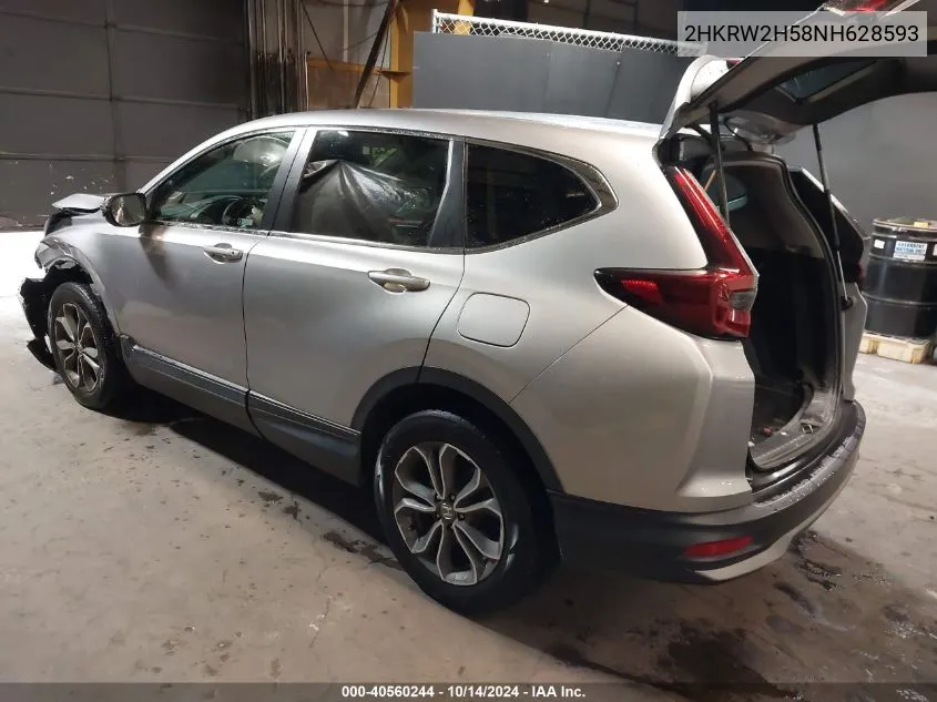 2022 Honda Cr-V Ex VIN: 2HKRW2H58NH628593 Lot: 40560244