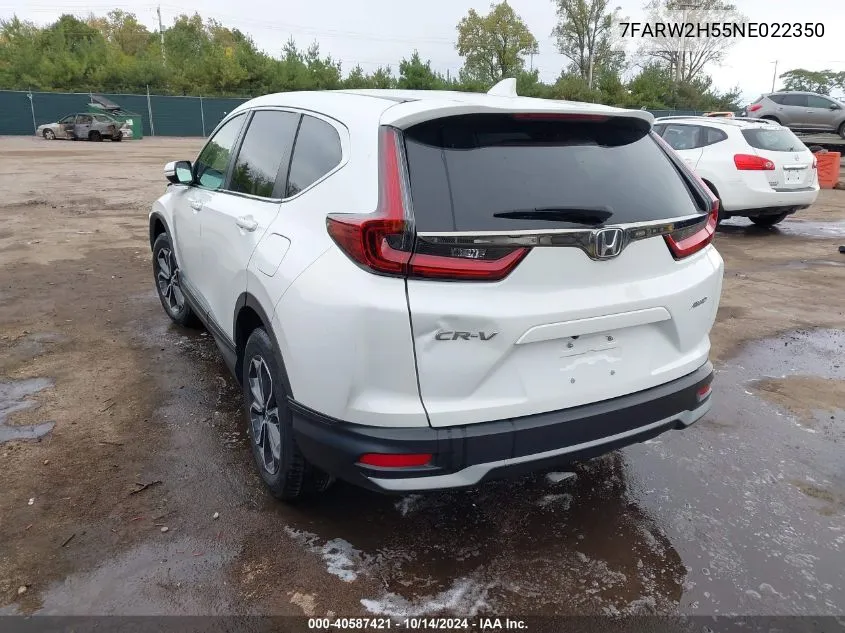 2022 Honda Cr-V Awd Ex VIN: 7FARW2H55NE022350 Lot: 40587421