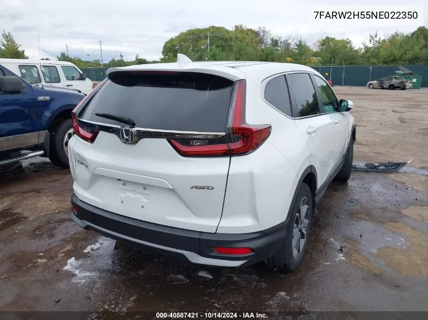 2022 Honda Cr-V Awd Ex VIN: 7FARW2H55NE022350 Lot: 40587421