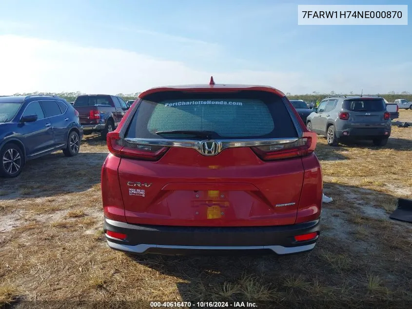 2022 Honda Cr-V 2Wd Special Edition VIN: 7FARW1H74NE000870 Lot: 40616470