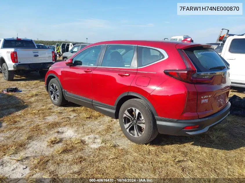 2022 Honda Cr-V 2Wd Special Edition VIN: 7FARW1H74NE000870 Lot: 40616470