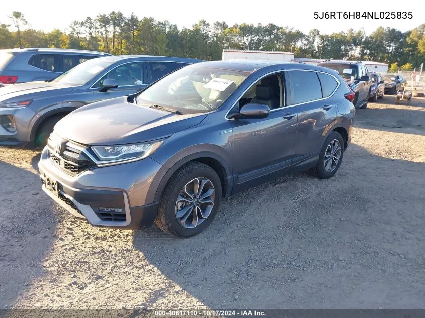 2022 Honda Cr-V Hybrid Ex-L VIN: 5J6RT6H84NL025835 Lot: 40617110