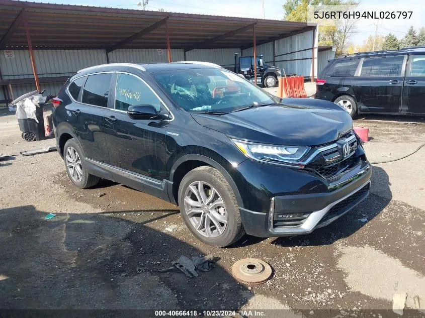 2022 Honda Cr-V Hybrid Touring VIN: 5J6RT6H94NL026797 Lot: 40666418