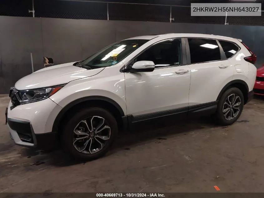 2022 Honda Cr-V Awd Ex VIN: 2HKRW2H56NH643027 Lot: 40669713