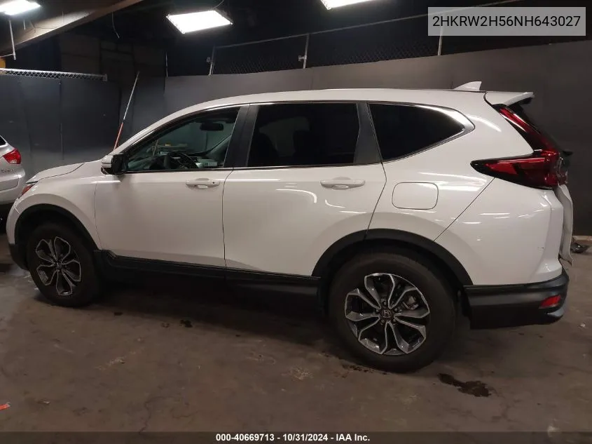 2022 Honda Cr-V Awd Ex VIN: 2HKRW2H56NH643027 Lot: 40669713