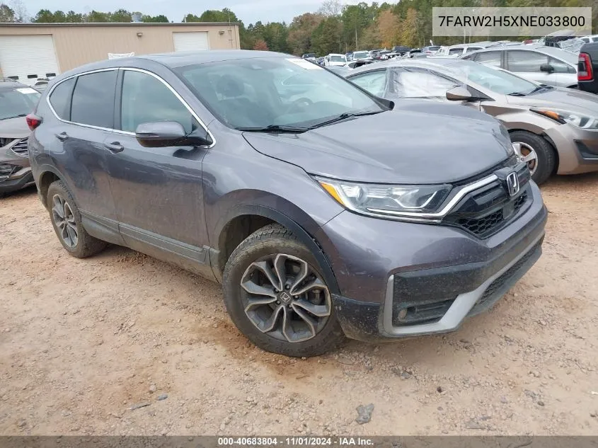 2022 Honda Cr-V Awd Ex VIN: 7FARW2H5XNE033800 Lot: 40683804