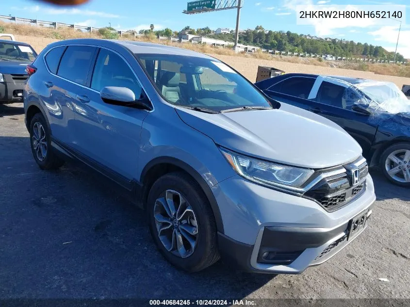 2022 Honda Cr-V Awd Ex-L VIN: 2HKRW2H80NH652140 Lot: 40684245