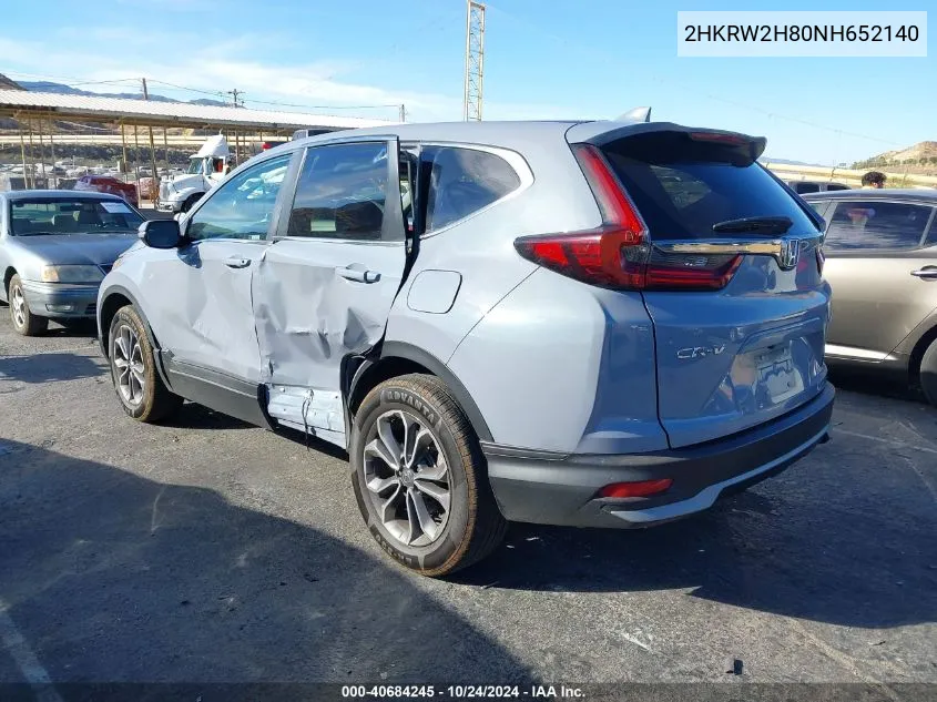 2022 Honda Cr-V Awd Ex-L VIN: 2HKRW2H80NH652140 Lot: 40684245