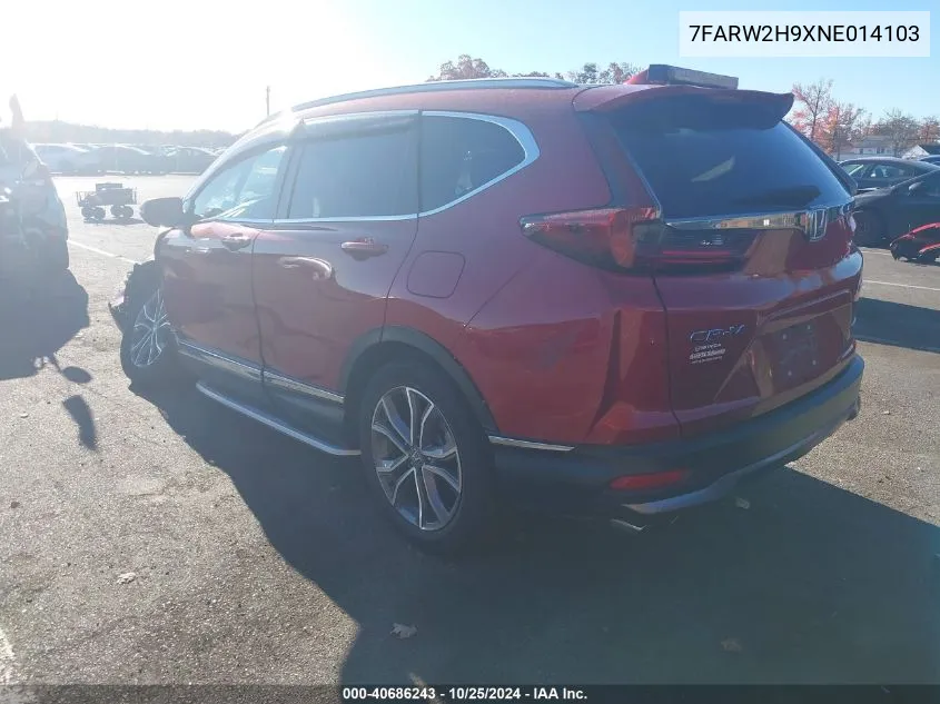 2022 Honda Cr-V Touring VIN: 7FARW2H9XNE014103 Lot: 40686243