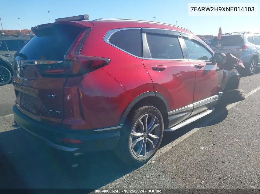 2022 Honda Cr-V Touring VIN: 7FARW2H9XNE014103 Lot: 40686243