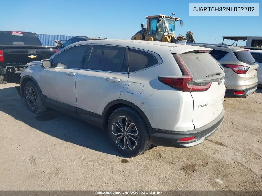 2022 Honda Cr-V Hybrid Ex-L VIN: 5J6RT6H82NL002702 Lot: 40692809