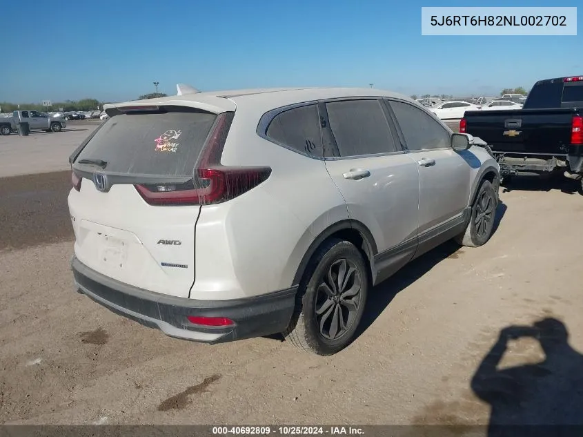 2022 Honda Cr-V Hybrid Ex-L VIN: 5J6RT6H82NL002702 Lot: 40692809