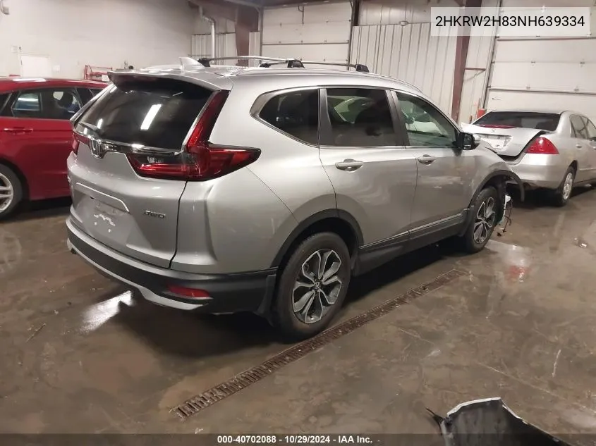 2022 Honda Cr-V Awd Ex-L VIN: 2HKRW2H83NH639334 Lot: 40702088