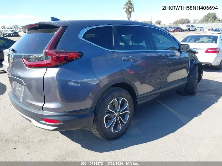 2022 Honda Cr-V 2Wd Ex VIN: 2HKRW1H58NH406694 Lot: 40716372