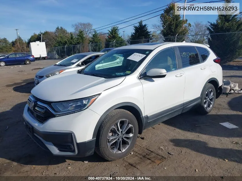 2022 Honda Cr-V Awd Ex VIN: 2HKRW2H58NH626293 Lot: 40737924