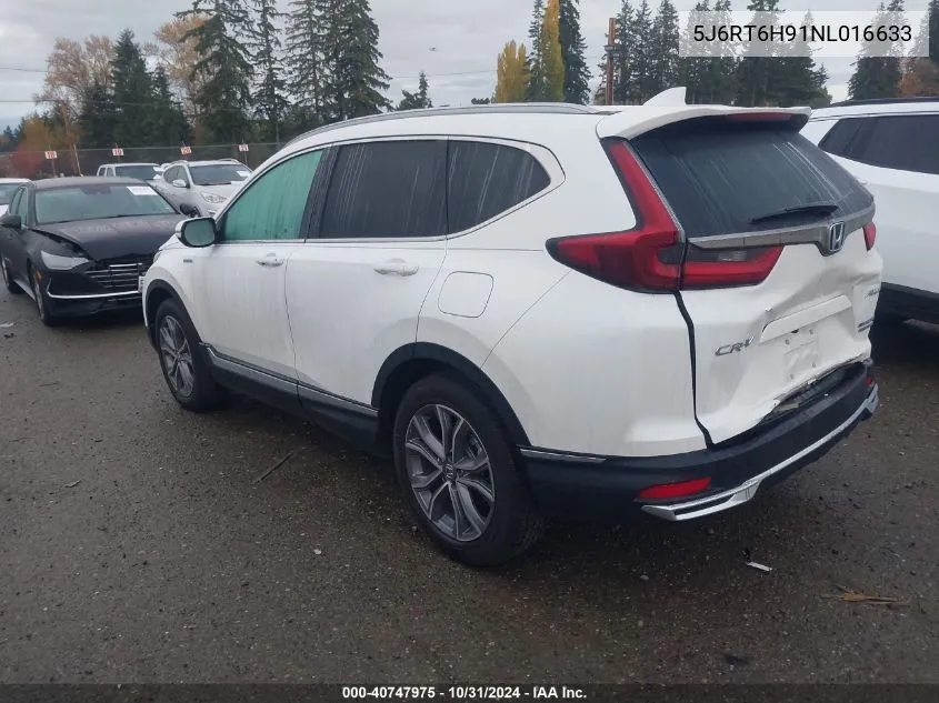 2022 Honda Cr-V Hybrid Touring VIN: 5J6RT6H91NL016633 Lot: 40747975