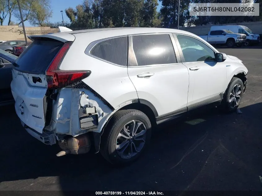 2022 Honda Cr-V Hybrid Ex-L VIN: 5J6RT6H80NL042082 Lot: 40759199