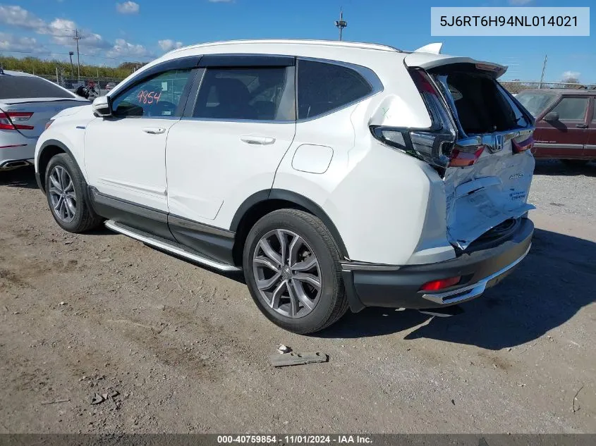 2022 Honda Cr-V Hybrid Touring VIN: 5J6RT6H94NL014021 Lot: 40759854