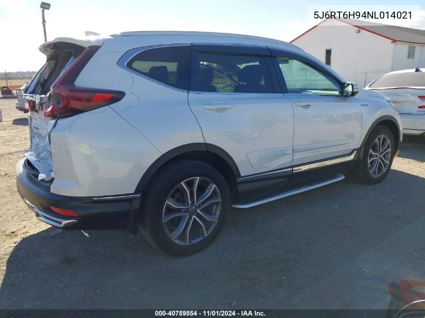 2022 Honda Cr-V Hybrid Touring VIN: 5J6RT6H94NL014021 Lot: 40759854