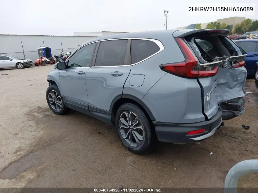 2022 Honda Cr-V Awd Ex VIN: 2HKRW2H55NH656089 Lot: 40764928