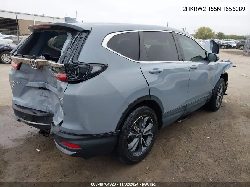 2022 Honda Cr-V Awd Ex VIN: 2HKRW2H55NH656089 Lot: 40764928