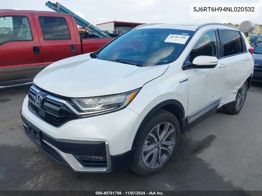 2022 Honda Cr-V Hybrid Touring VIN: 5J6RT6H94NL020532 Lot: 40781788