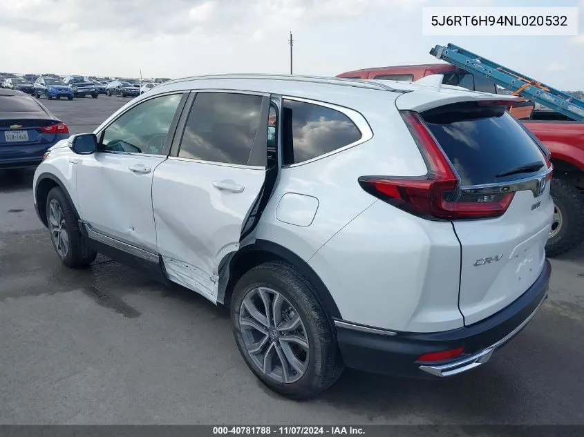 2022 Honda Cr-V Hybrid Touring VIN: 5J6RT6H94NL020532 Lot: 40781788