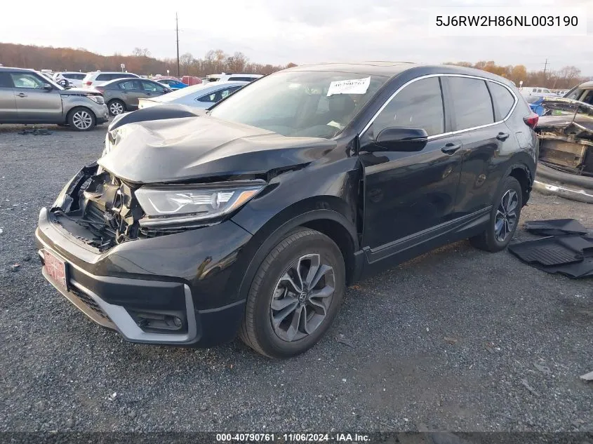 2022 Honda Cr-V Awd Ex-L VIN: 5J6RW2H86NL003190 Lot: 40790761