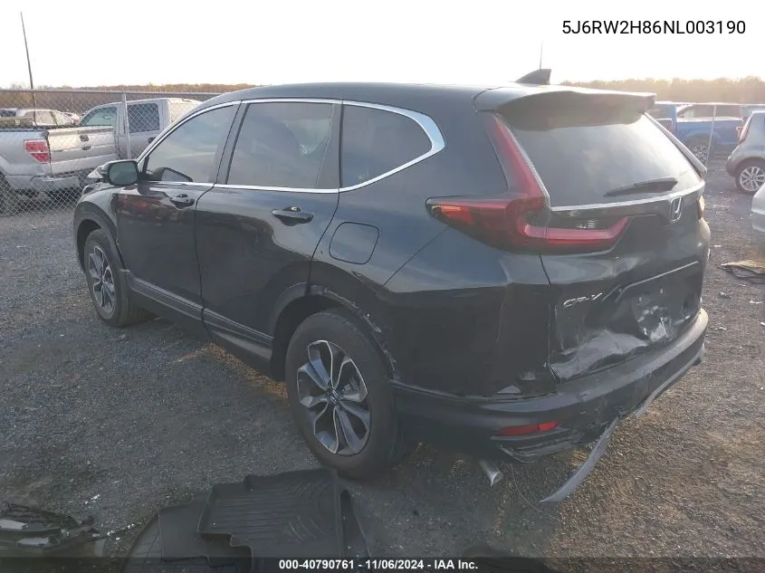 2022 Honda Cr-V Awd Ex-L VIN: 5J6RW2H86NL003190 Lot: 40790761