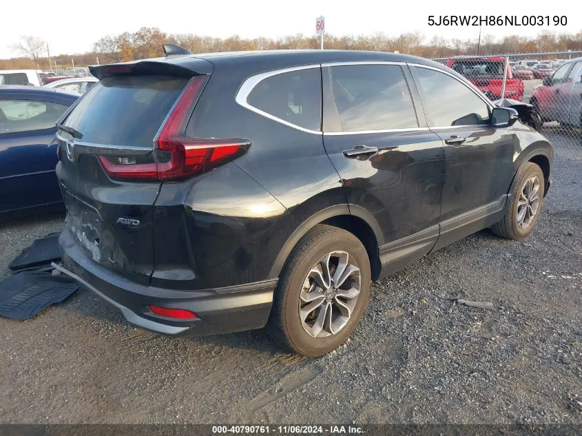 2022 Honda Cr-V Awd Ex-L VIN: 5J6RW2H86NL003190 Lot: 40790761