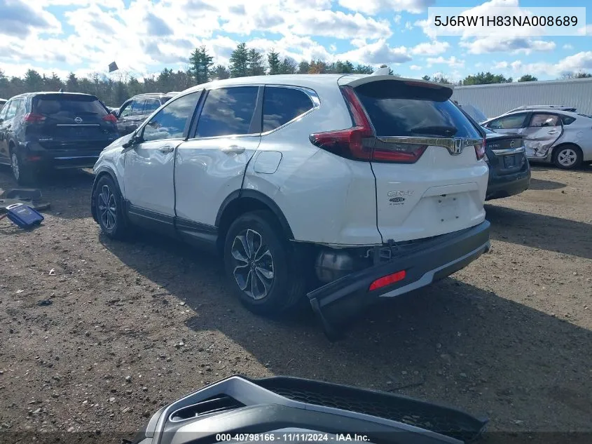 2022 Honda Cr-V 2Wd Ex-L VIN: 5J6RW1H83NA008689 Lot: 40798166