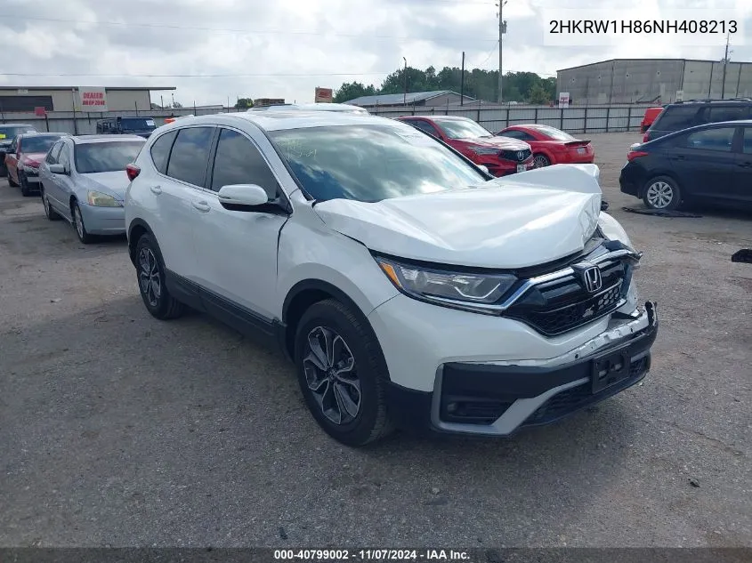 2022 Honda Cr-V 2Wd Ex-L VIN: 2HKRW1H86NH408213 Lot: 40799002