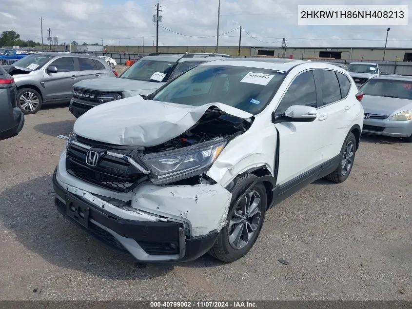 2022 Honda Cr-V 2Wd Ex-L VIN: 2HKRW1H86NH408213 Lot: 40799002