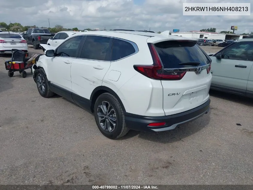 2022 Honda Cr-V 2Wd Ex-L VIN: 2HKRW1H86NH408213 Lot: 40799002