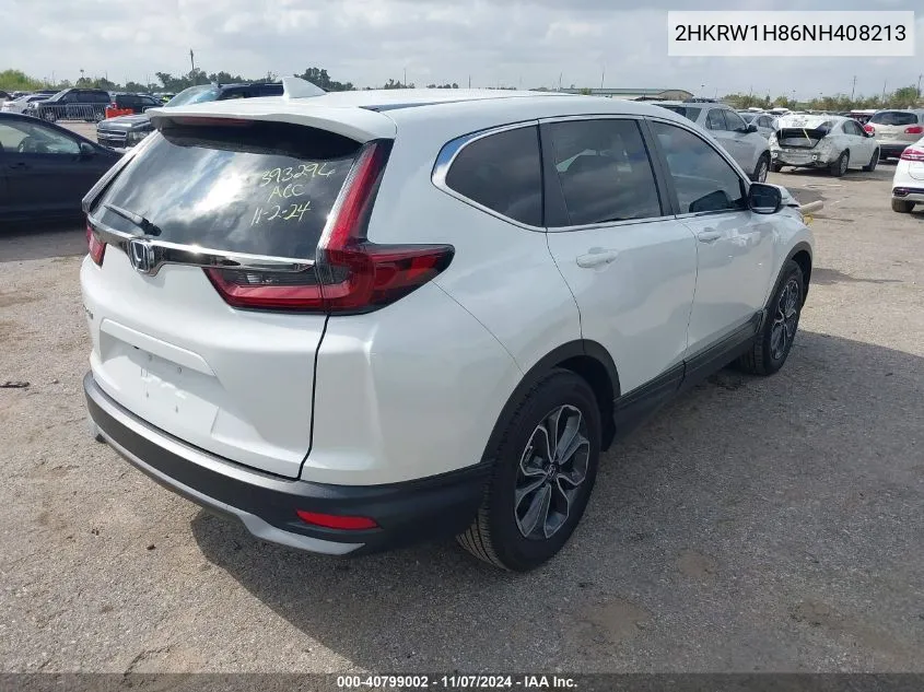 2022 Honda Cr-V 2Wd Ex-L VIN: 2HKRW1H86NH408213 Lot: 40799002