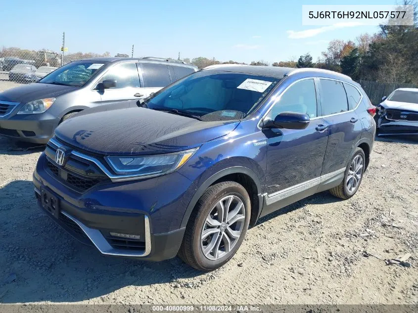 2022 Honda Cr-V Hybrid Touring VIN: 5J6RT6H92NL057577 Lot: 40800999