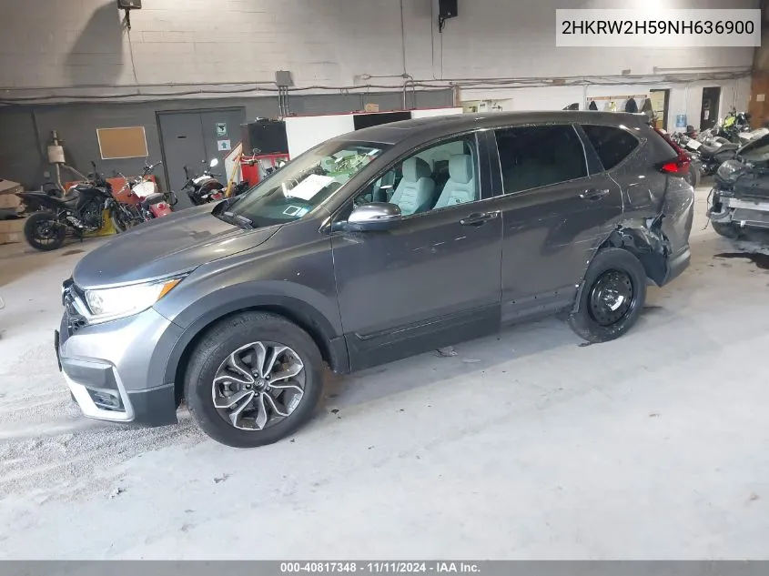 2022 Honda Cr-V Awd Ex VIN: 2HKRW2H59NH636900 Lot: 40817348