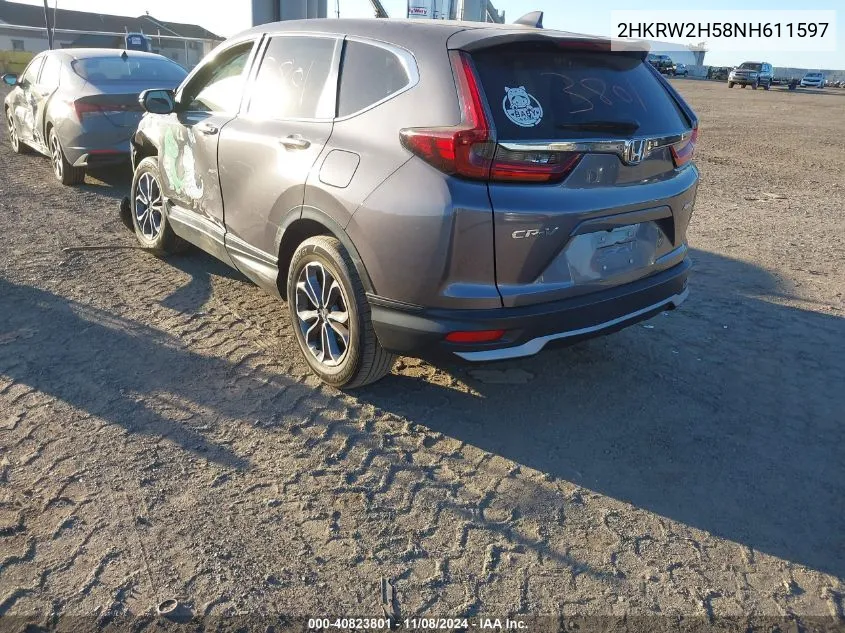 2022 Honda Cr-V Awd Ex VIN: 2HKRW2H58NH611597 Lot: 40823801