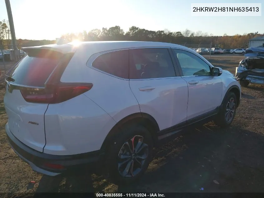 2022 Honda Cr-V Awd Ex-L VIN: 2HKRW2H81NH635413 Lot: 40835555