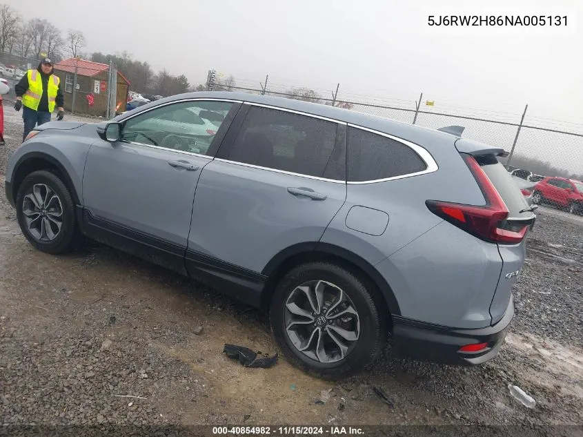 2022 Honda Cr-V Awd Ex-L VIN: 5J6RW2H86NA005131 Lot: 40854982