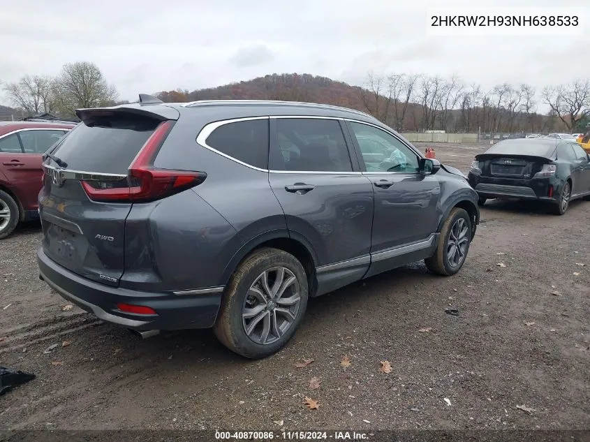 2022 Honda Cr-V Awd Touring VIN: 2HKRW2H93NH638533 Lot: 40870086