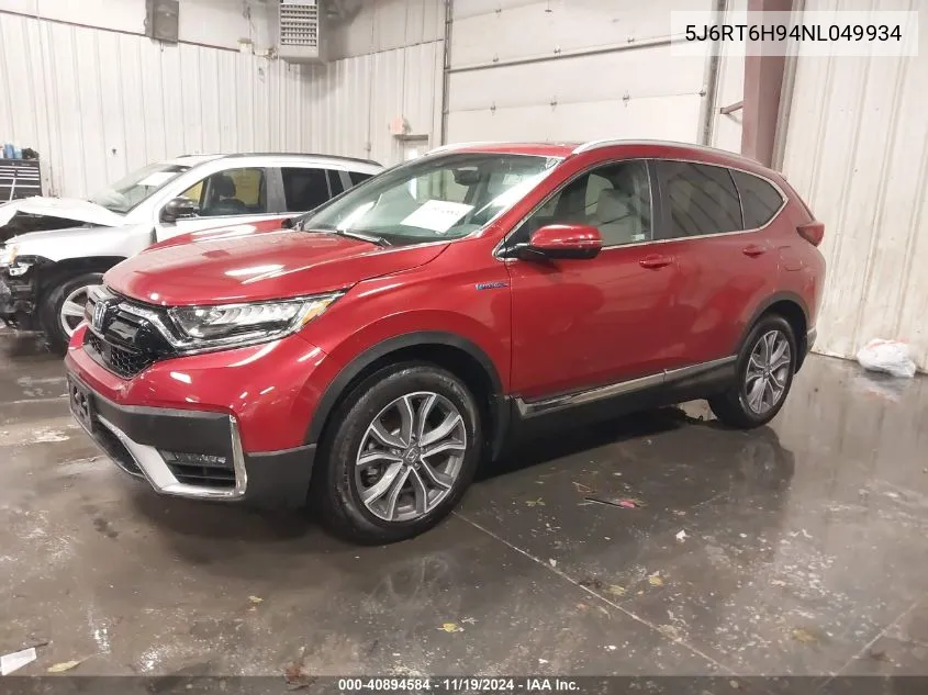 2022 Honda Cr-V Hybrid Touring VIN: 5J6RT6H94NL049934 Lot: 40894584