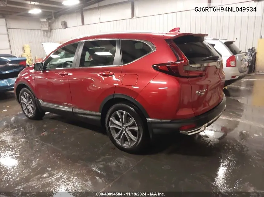 2022 Honda Cr-V Hybrid Touring VIN: 5J6RT6H94NL049934 Lot: 40894584