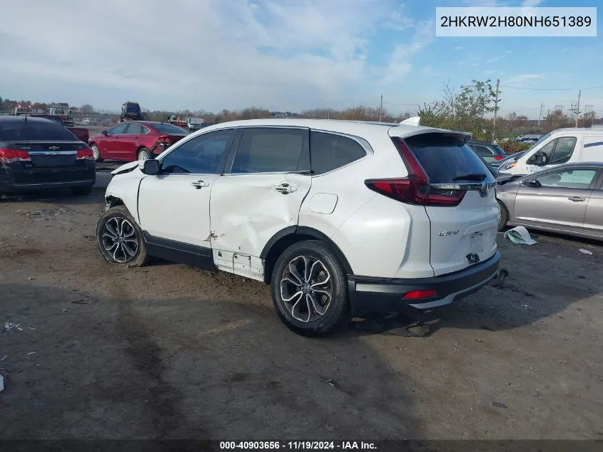 2022 Honda Cr-V Awd Ex-L VIN: 2HKRW2H80NH651389 Lot: 40903656