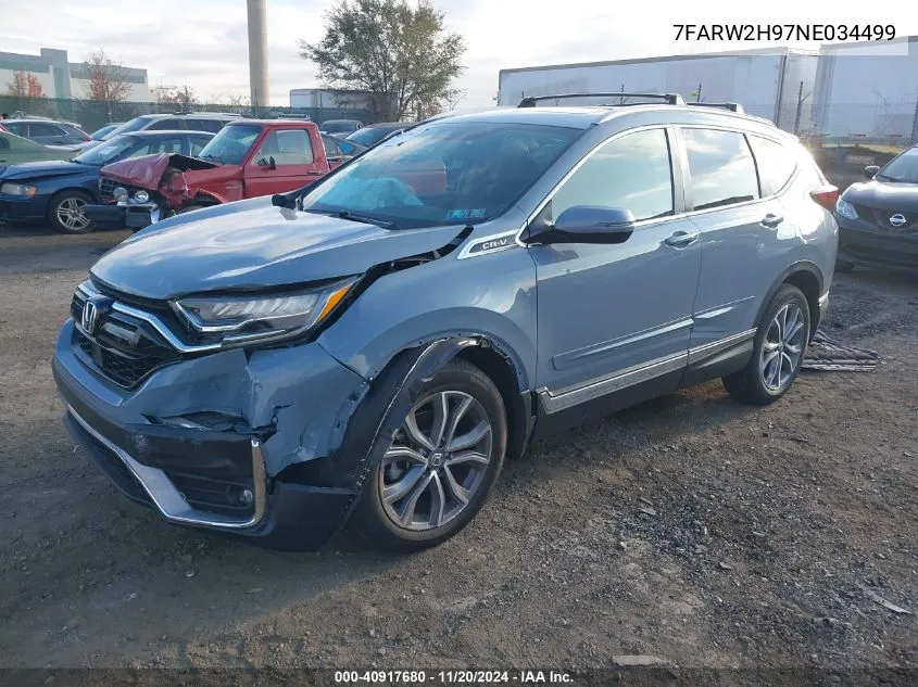 2022 Honda Cr-V Awd Touring VIN: 7FARW2H97NE034499 Lot: 40917680